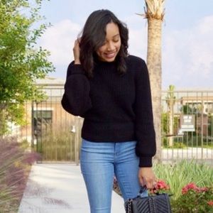 Black H&M bubble sleeve sweater